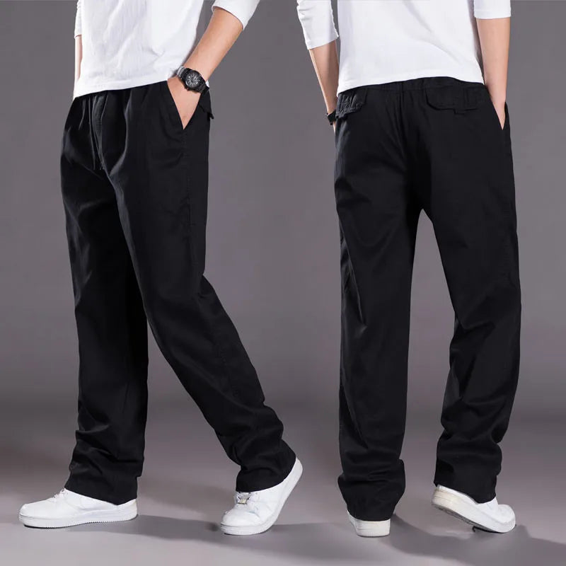 Cargo Pants | Straight Leg | Cotton | Loose Fit Pants | Men's Clothing-Grace Aura