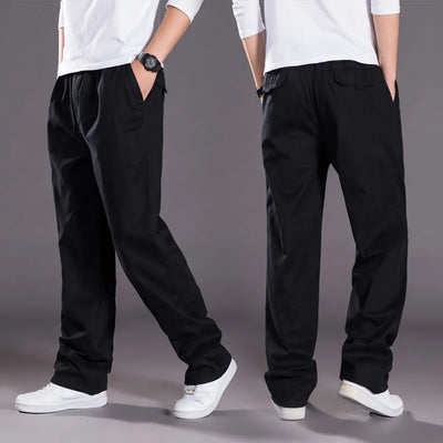 Cargo Pants | Straight Leg | Cotton | Loose Fit Pants | Men's Clothing-Grace Aura