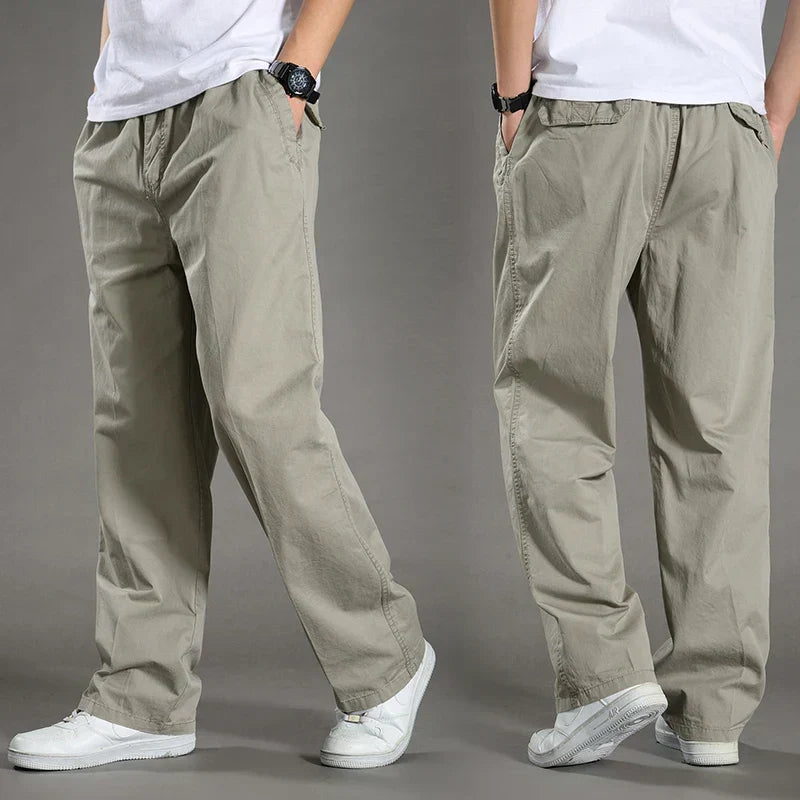 Cargo Pants | Straight Leg | Cotton | Loose Fit Pants | Men's Clothing-Grace Aura