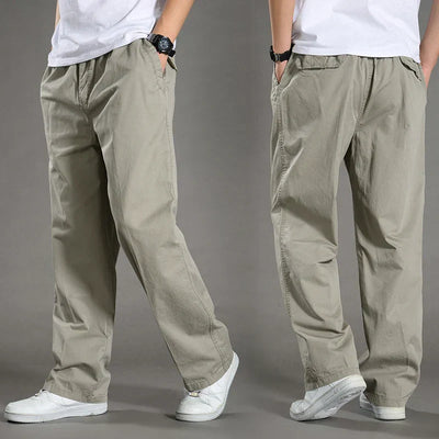 Cargo Pants | Straight Leg | Cotton | Loose Fit Pants | Men's Clothing-Grace Aura