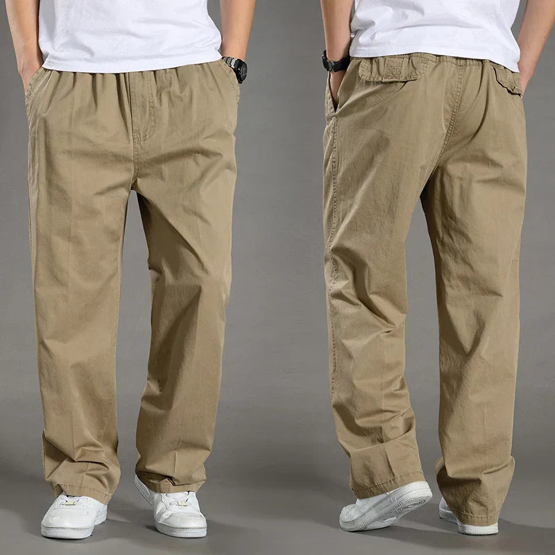 Cargo Pants | Straight Leg | Cotton | Loose Fit Pants | Men's Clothing-Grace Aura