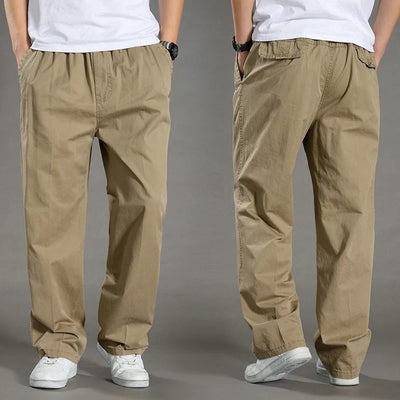 Cargo Pants | Straight Leg | Cotton | Loose Fit Pants | Men's Clothing-Grace Aura