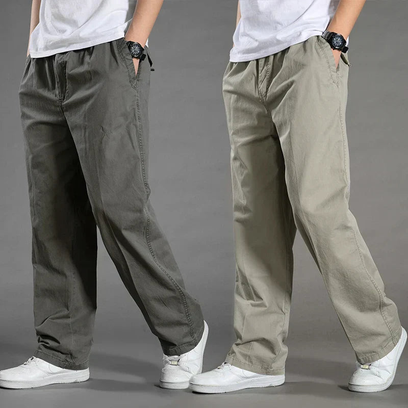 Cargo Pants | Straight Leg | Cotton | Loose Fit Pants | Men's Clothing-Grace Aura