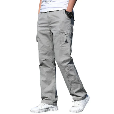 Cargo Pants | Straight Leg | Cotton | Loose Fit Pants | Men's Clothing-Grace Aura