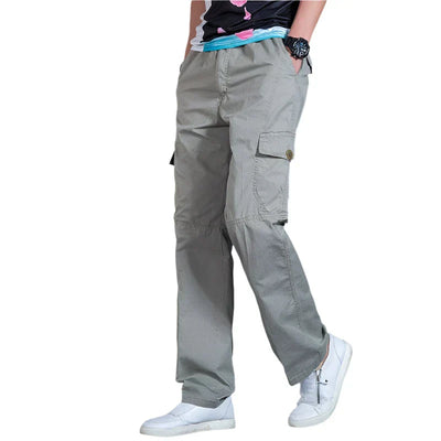 Cargo Pants | Straight Leg | Cotton | Loose Fit Pants | Men's Clothing-Grace Aura
