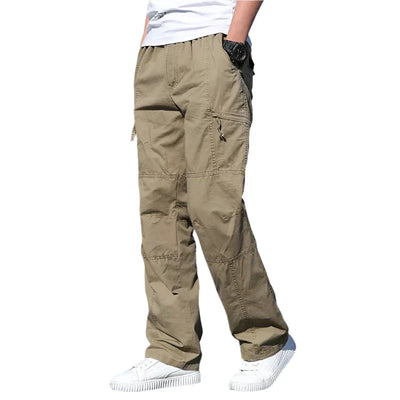 Cargo Pants | Straight Leg | Cotton | Loose Fit Pants | Men's Clothing-Grace Aura