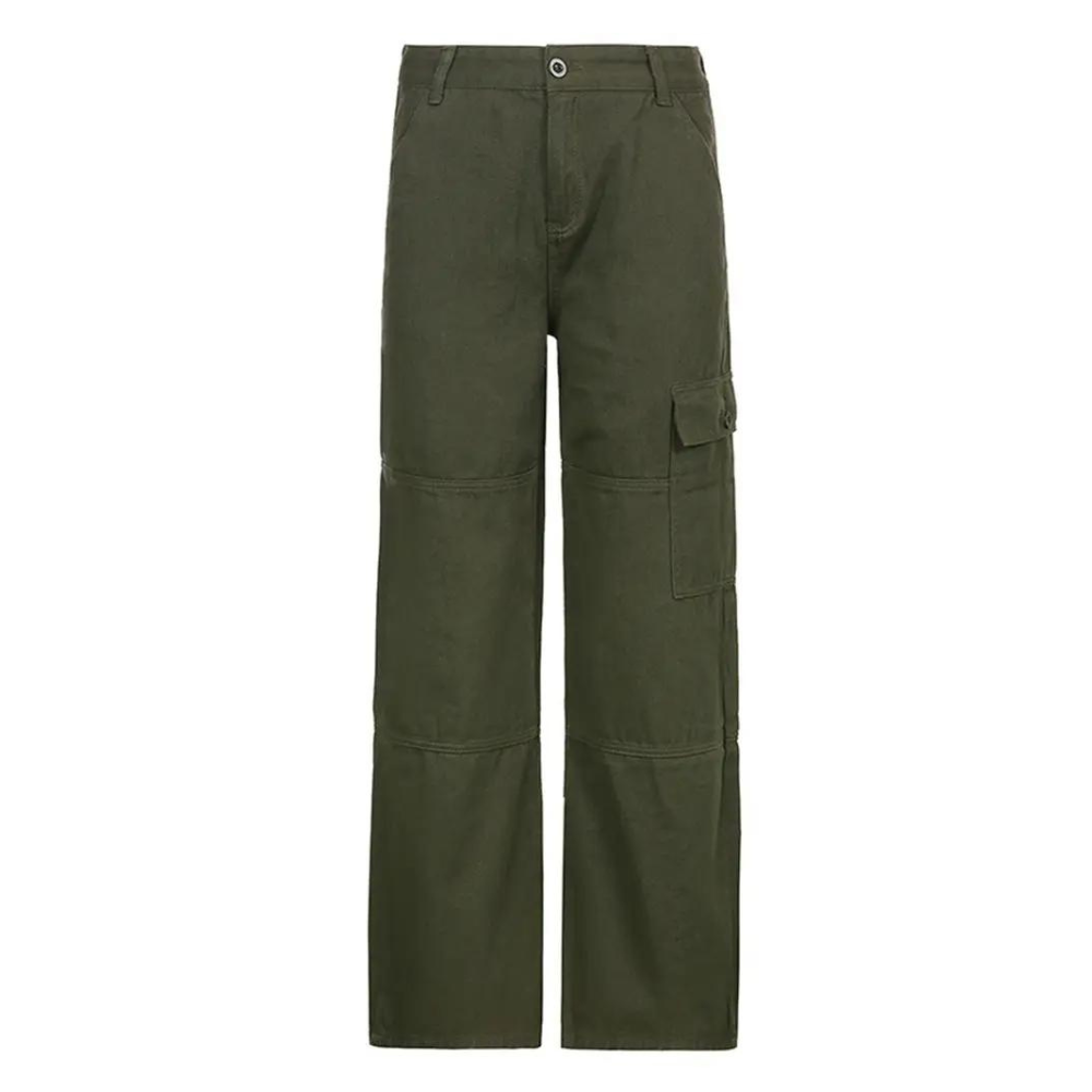 Cargo Pants | Straight Leg | Regular Waist | Loose Fit Pants | Women's Pants-Grace Aura