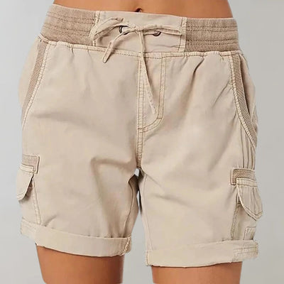 Cargo Shorts - High Waist - Drawstring - Casual Shorts - Women's Shorts-Grace Aura