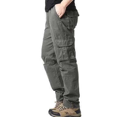 Cargo Trousers - Straight Leg - Pockets - Cargo Pants - Men's Trousers-Grace Aura