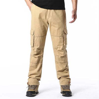 Cargo Trousers - Straight Leg - Pockets - Cargo Pants - Men's Trousers-Grace Aura