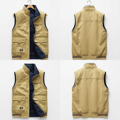 Cargo Vest | Sleeveless | Pockets | Work Vest | Men's Gilet-Grace Aura
