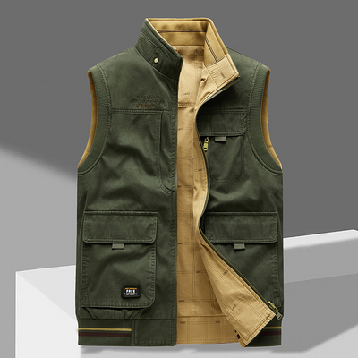 Cargo Vest | Sleeveless | Pockets | Work Vest | Men's Gilet-Grace Aura