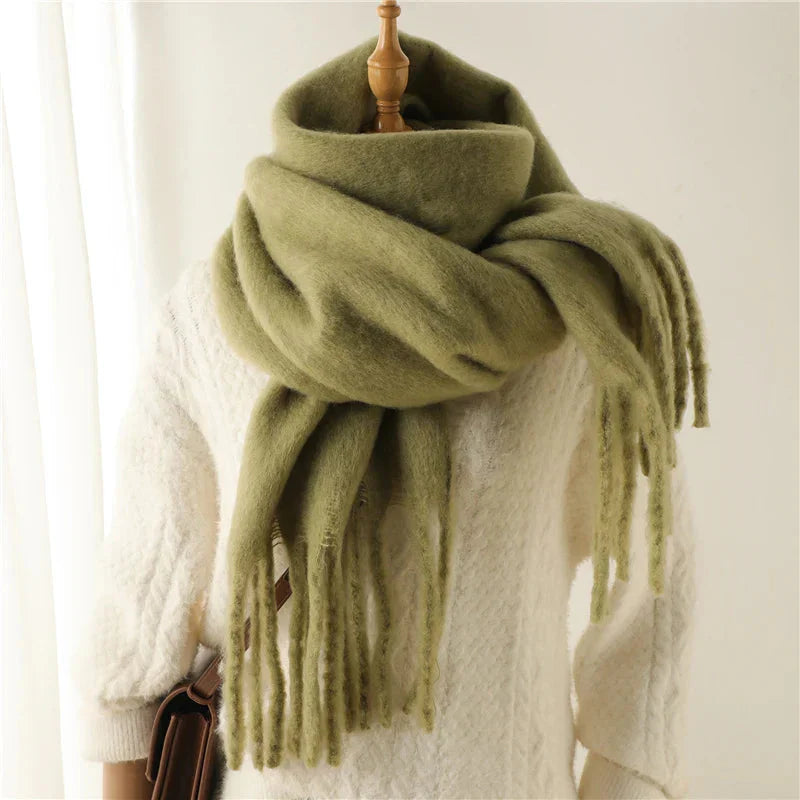 Cashmere Scarf - Women's Warm Chunky Knitted Winter Scarf-Grace Aura