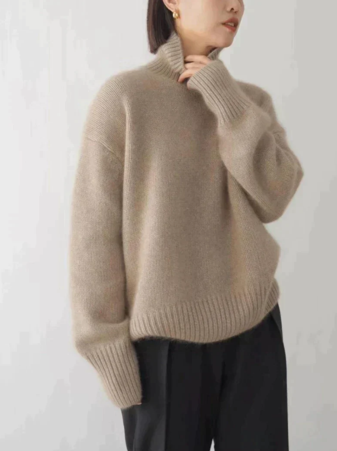 Cashmere Sweater | Turtleneck | Knitted | Roll Neck Jumper | Women's Knitwear-Grace Aura