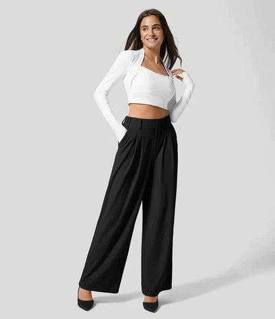 Celine - Slacks with High Waist for Women Versatile Clothing-Grace Aura