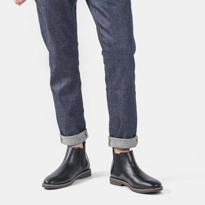 Chelsea Boots - Men's Slip-On Ankle Leather Boots-Grace Aura