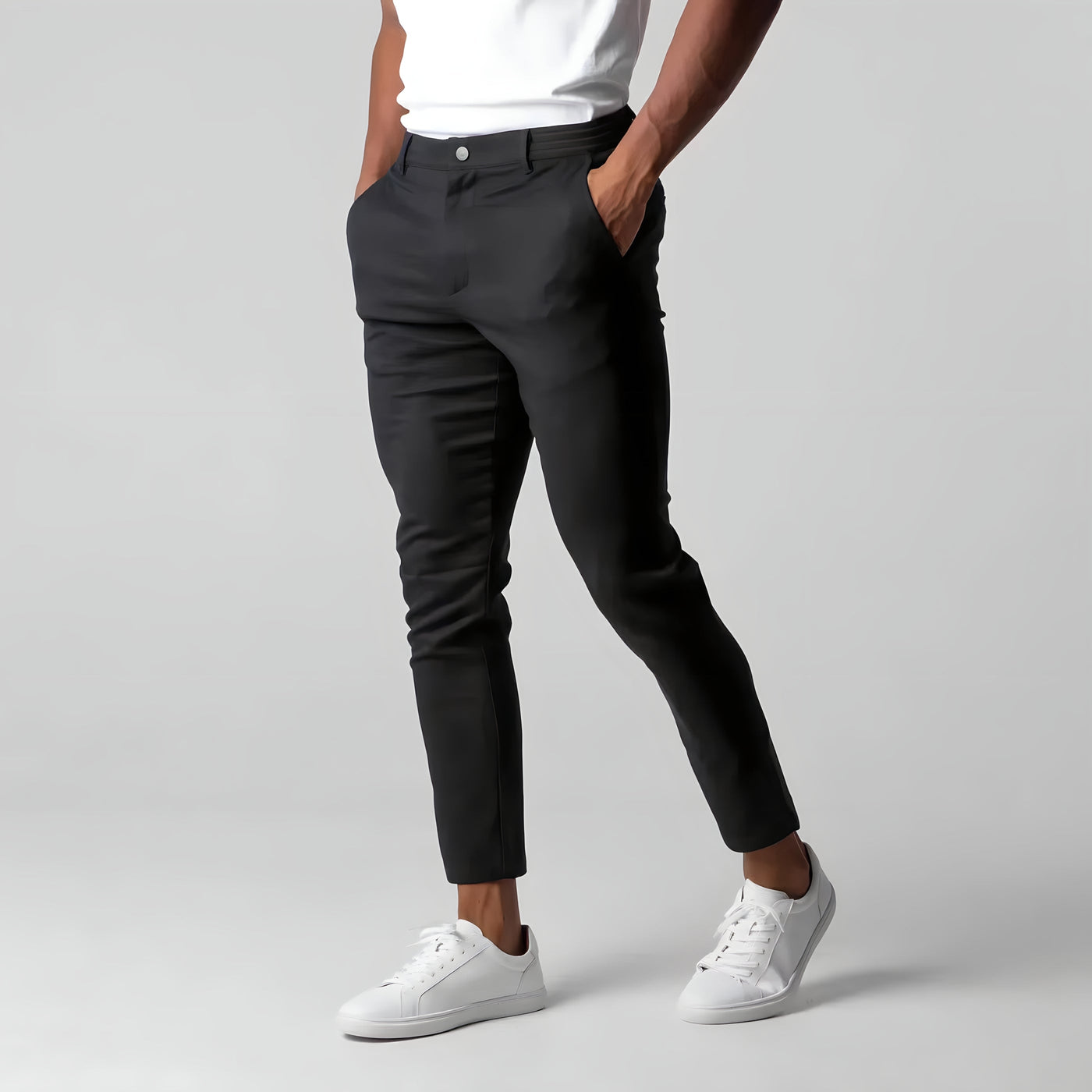 Chino Pants | Elastic Waist | Stretchy | Skinny Chinos | Mens Chinos-Grace Aura