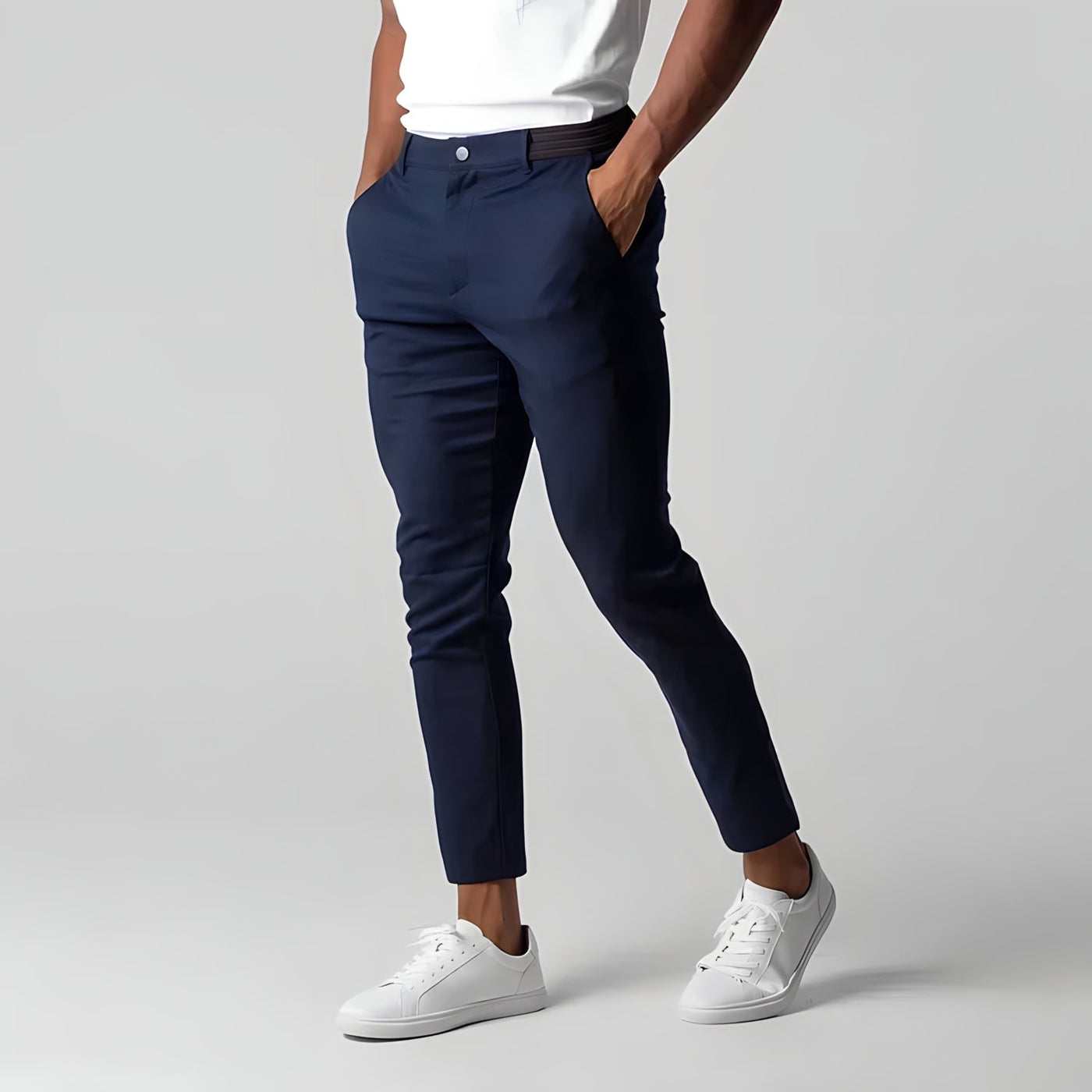 Chino Pants | Elastic Waist | Stretchy | Skinny Chinos | Mens Chinos-Grace Aura