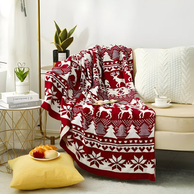 Christmas Blanket - Knitted Red Xmas Throw Blankets for Couch-Grace Aura