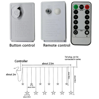 Christmas Curtain Lights | LED | Star Lights | Christmas Window Lights | Christmas Lights-Grace Aura