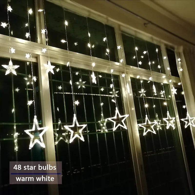 Christmas Curtain Lights | LED | Star Lights | Christmas Window Lights | Christmas Lights-Grace Aura