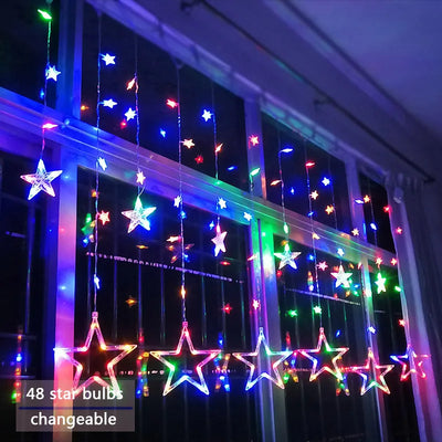 Christmas Curtain Lights | LED | Star Lights | Christmas Window Lights | Christmas Lights-Grace Aura