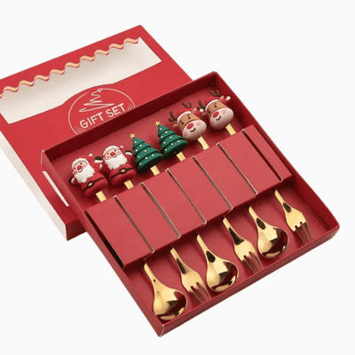 Christmas Cutlery Set - 4pcs Stainless Steel Festive Xmas Cutlery Set-Grace Aura