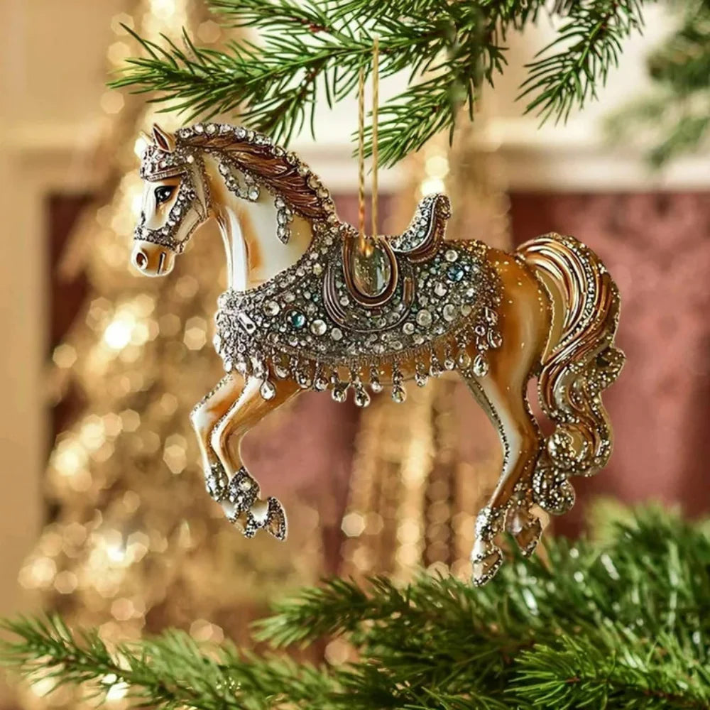 Christmas Horse Ornament - Hanging Christmas Tree Horse Decoration-Grace Aura