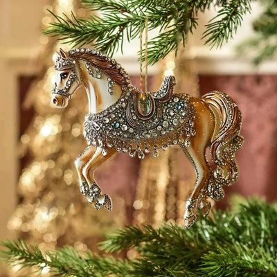 Christmas Horse Ornament - Hanging Christmas Tree Horse Decoration-Grace Aura