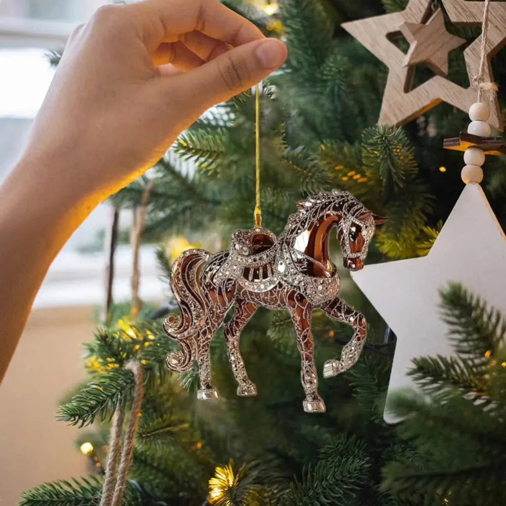 Christmas Horse Ornament - Hanging Christmas Tree Horse Decoration-Grace Aura