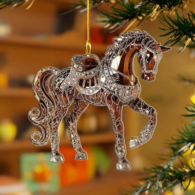 Christmas Horse Ornament - Hanging Christmas Tree Horse Decoration-Grace Aura