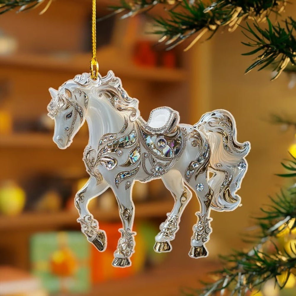 Christmas Horse Ornament - Hanging Christmas Tree Horse Decoration-Grace Aura