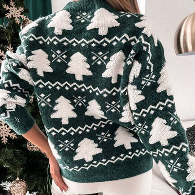 Christmas Jumper | Christmas Tree | Knitted | Christmas Pullover Sweater | Women's Jumper-Grace Aura
