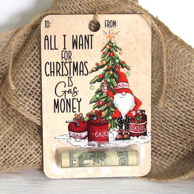 Christmas Money Card - Wooden Santa Cash Holder Card for Christmas-Grace Aura