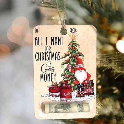 Christmas Money Card - Wooden Santa Cash Holder Card for Christmas-Grace Aura