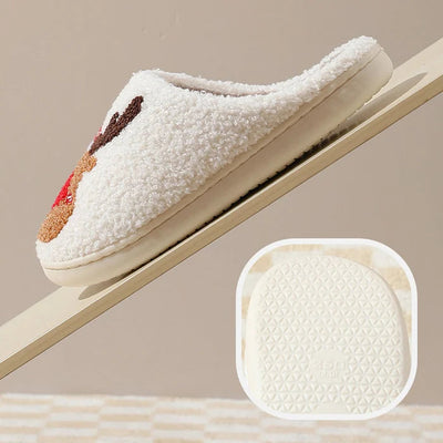 Christmas Slippers | Reindeer | Slip-On | House Slippers | Indoor Slippers-Grace Aura
