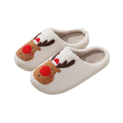 Christmas Slippers | Reindeer | Slip-On | House Slippers | Indoor Slippers-Grace Aura