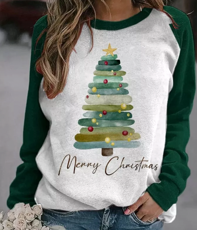 Christmas Sweatshirt | Long Sleeve | Christmas Tree | Christmas Pullover | Women's Jumper-Grace Aura