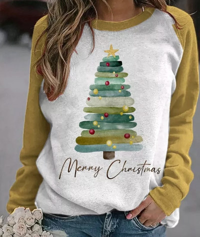 Christmas Sweatshirt | Long Sleeve | Christmas Tree | Christmas Pullover | Women's Jumper-Grace Aura