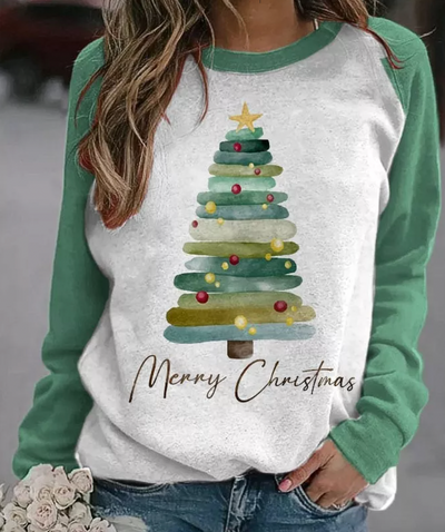Christmas Sweatshirt | Long Sleeve | Christmas Tree | Christmas Pullover | Women's Jumper-Grace Aura