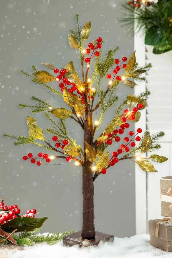 Christmas Table Light - Artificial Xmas Flower LED Decoration-Grace Aura