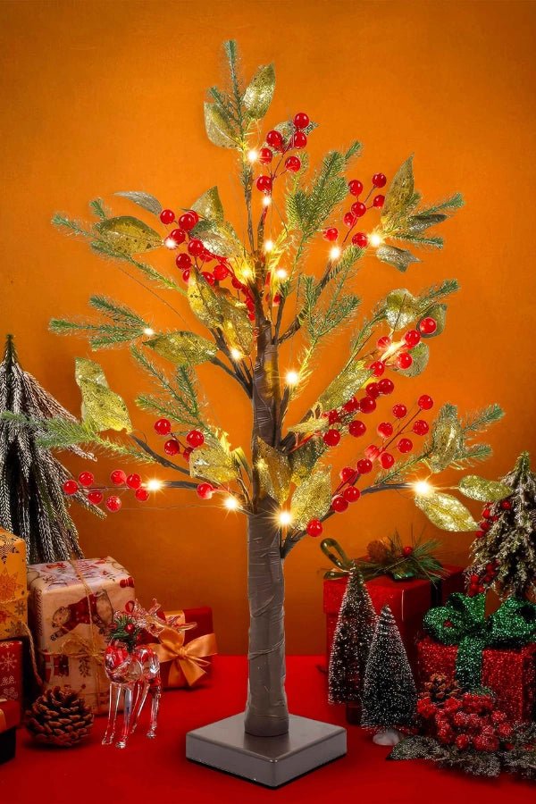 Christmas Table Light - Artificial Xmas Flower LED Decoration-Grace Aura