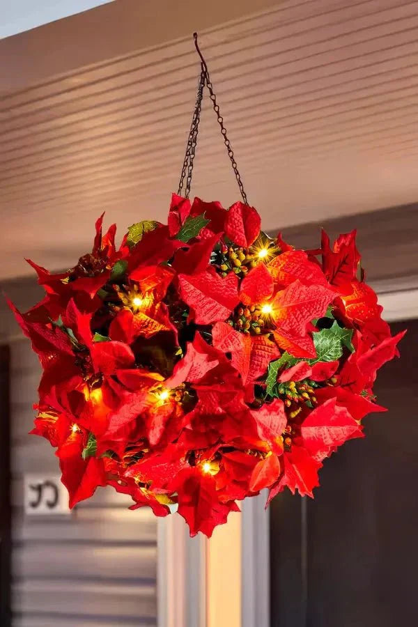 Christmas Table Light - LED - Christmas Flower - Artificial Xmas Flowers - Christmas Decoration-Grace Aura