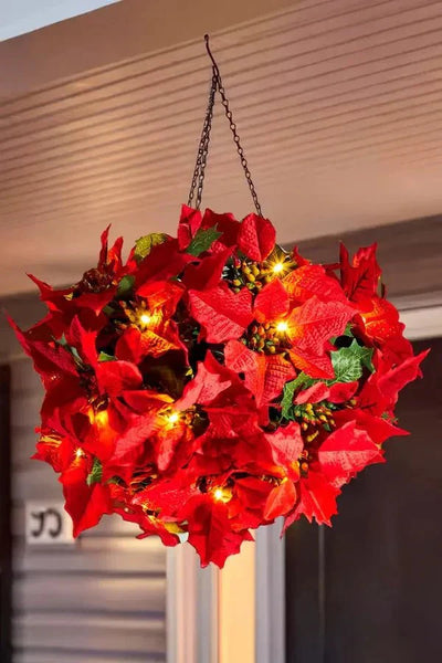 Christmas Table Light - LED - Christmas Flower - Artificial Xmas Flowers - Christmas Decoration-Grace Aura