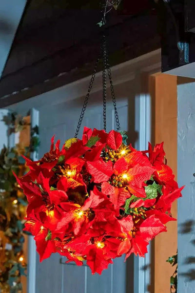 Christmas Table Light - LED - Christmas Flower - Artificial Xmas Flowers - Christmas Decoration-Grace Aura