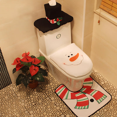 Christmas Toilet Seat Cover - Santa Claus - Toilet Mat - Christmas Bathroom Sets - Xmas Bathroom Decor-Grace Aura