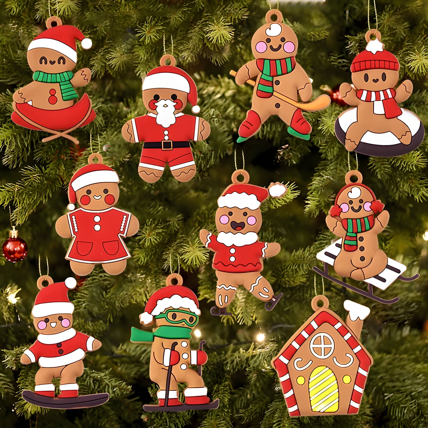 Christmas Tree Decoration - Hanging Gingerbread Ornaments for Christmas Tree-Grace Aura
