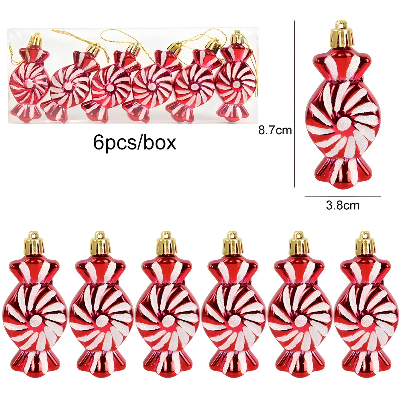 Christmas Tree Ornaments - Hanging - Candy Decor - Christmas Baubles - Christmas Decoration-Grace Aura