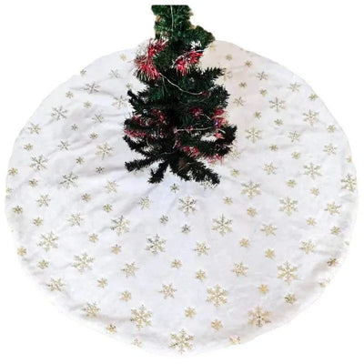 Christmas Tree Skirt - Round - White - Christmas Rug - Christmas Decor-Grace Aura