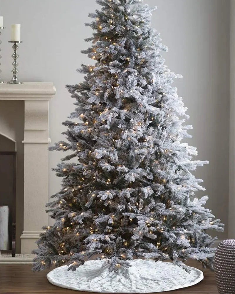 Christmas Tree Skirt - Round - White - Christmas Rug - Christmas Decor-Grace Aura